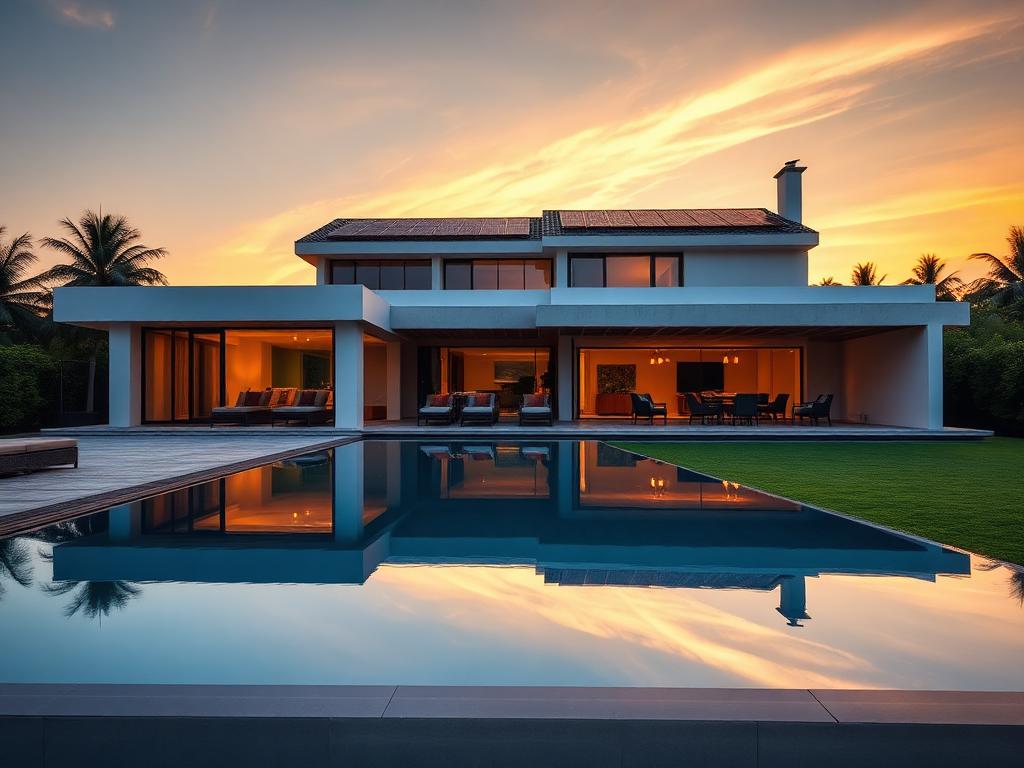 Energia solar residencial em casa de alto padrão